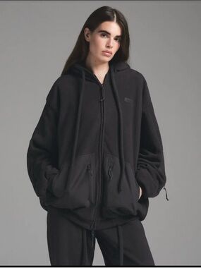 SKIMS Outdoor Charcoal Grey Oversize Zip Up Hoodie